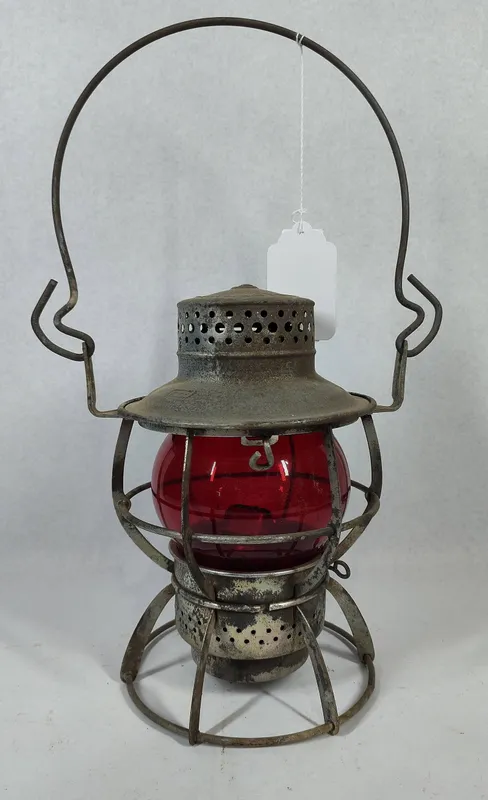 Adlake C&O RR Signal Lantern, Red Globe from auction in Dundee, Ohio