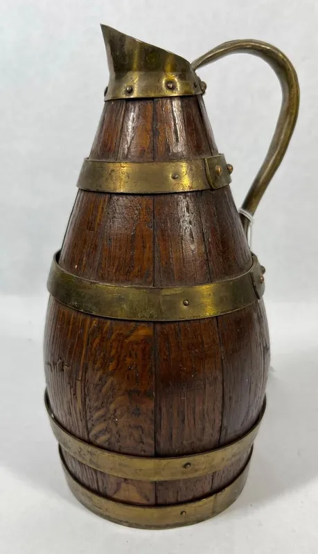 French Style Coopered Oak Cider Pitcher from auction in Dundee, Ohio