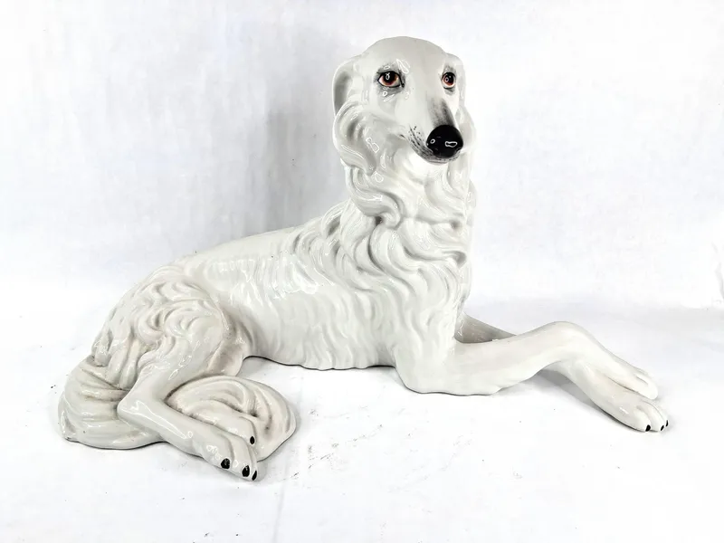 Italian Ceramic Borzoi Sculpture from auction in Dundee, Ohio