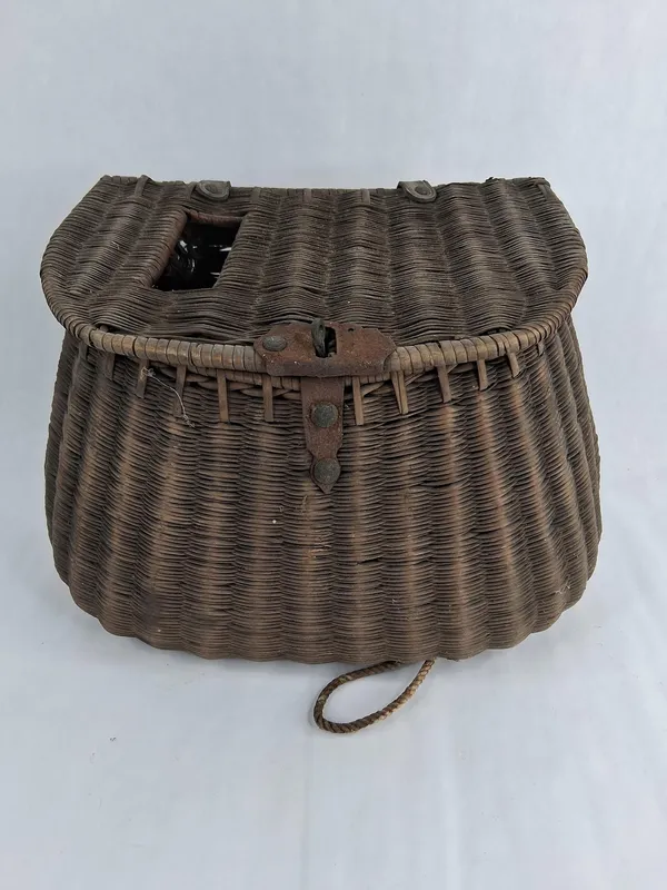 Wicker Pot-Bellied Fishing Creel from auction in Dundee, Ohio