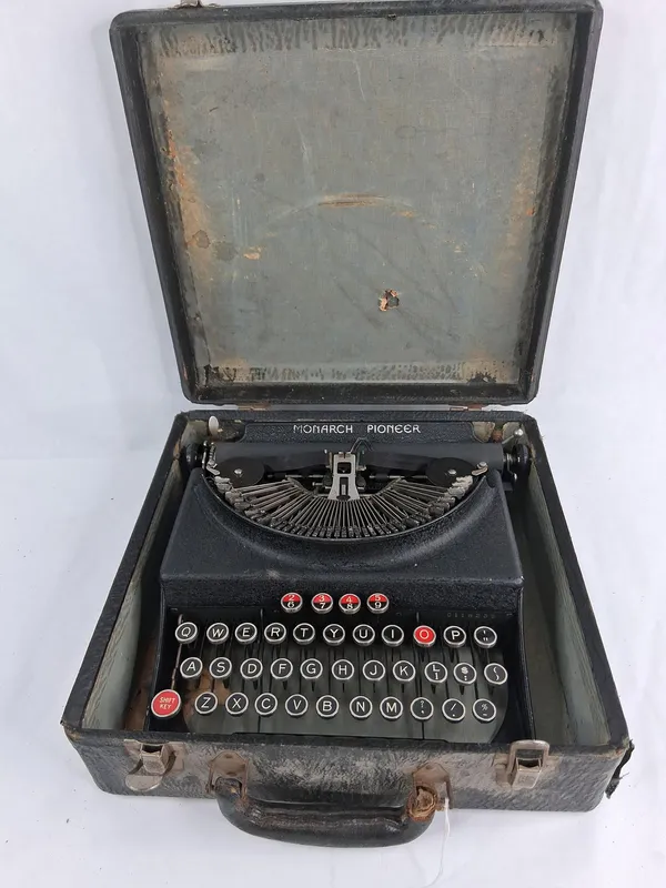 Monarch Pioneer Typewriter w/ Case from auction in Dundee, Ohio