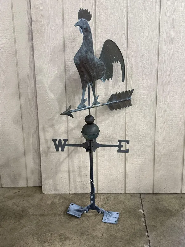 Copper Rooster Weathervane w/ Mount from auction in Dundee, Ohio