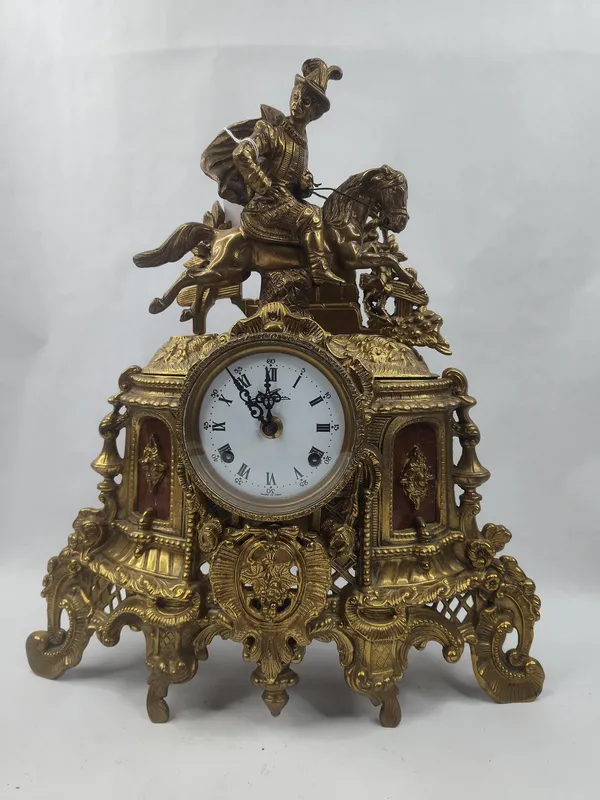 20th C. Italian Gilt Metal Horse Clock from auction in Dundee, Ohio