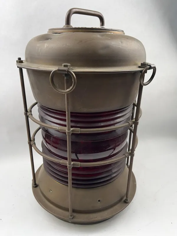 Durkee Marine Brass & Copper Lantern from auction in Dundee, Ohio