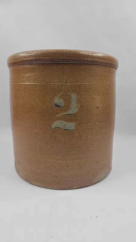 Salt Glazed Stoneware Storage Crock from auction in Dundee, Ohio