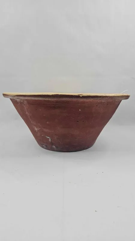 19th C. Glazed Earthenware Dairy Bowl from auction in Dundee, Ohio