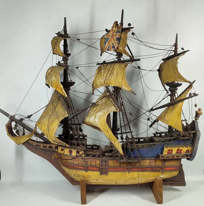Folk Art Mayflower Ship Model from auction in Dundee, Ohio