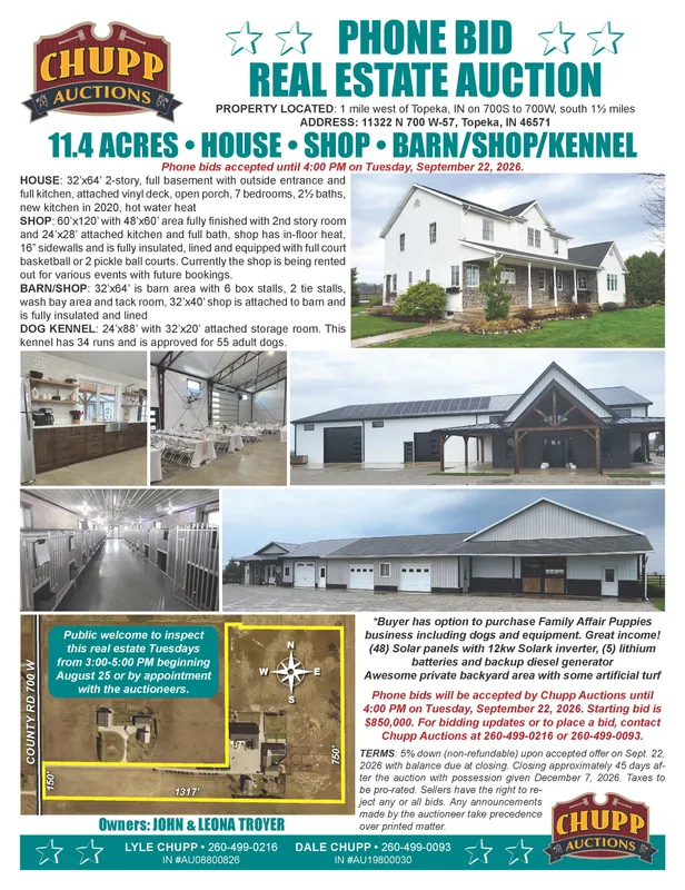 Photos and Details from auction in Shipshewana, Indiana