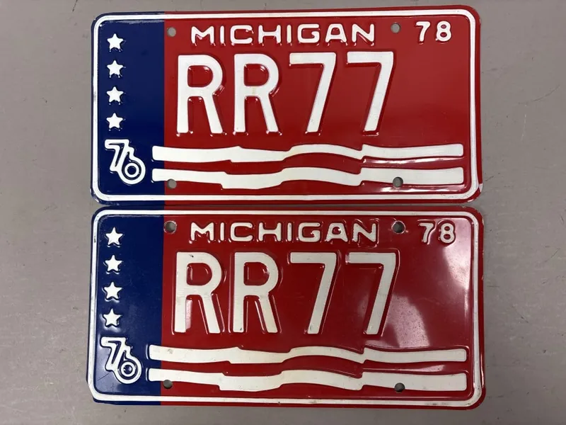 Pair 1977-78 Michigan Rolls Royce Personalized from auction in Jackson, Michigan