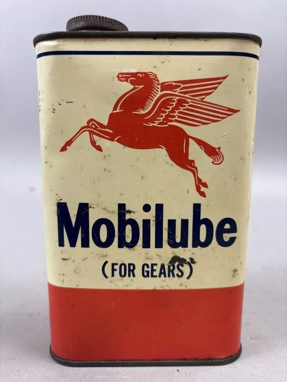 Mobilube 2LB Gx90 Outboard SAR90 Motor Oil Can from auction in Jackson, Michigan