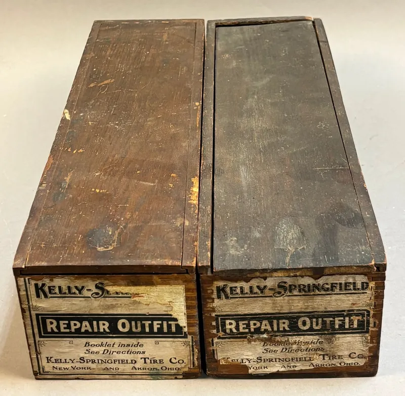 Pair Antique Early 1920s Kelly Springfield Wooden from auction in Jackson, Michigan