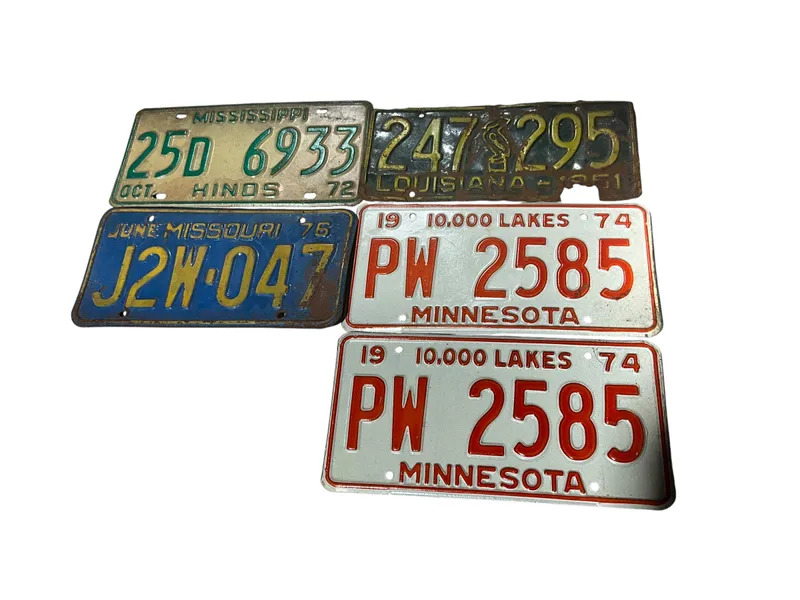 5 Vintage License Plates from auction in Cleveland, Georgia