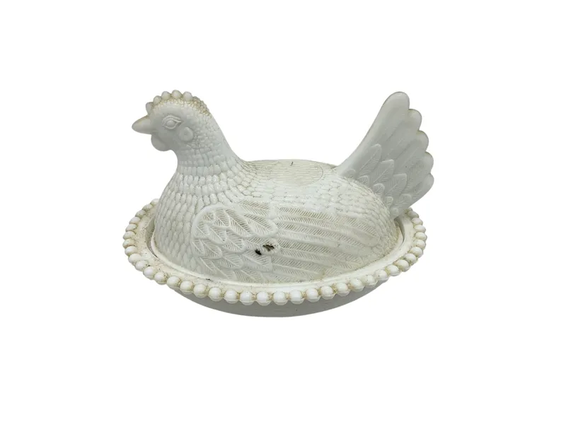 Indiana Milk Glass Hen on Nest from auction in Cleveland, Georgia