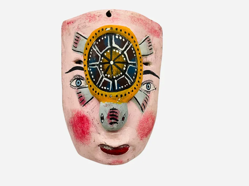 Vintage Mexican Wooden Folk Art Turtle Mask from auction in Cleveland, Georgia