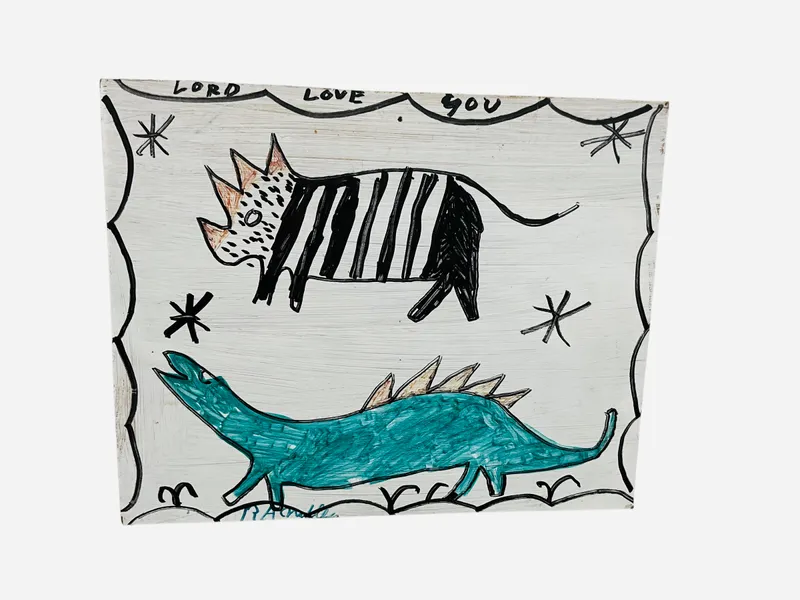 R.A. Miller Folk Art Painting LORD LOVE YOU from auction in Cleveland, Georgia