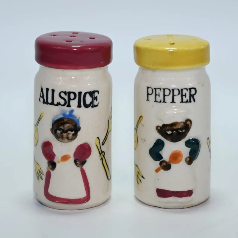 Allspice and Pepper Shakers - Black Americana from auction in Winnetka, Illinois
