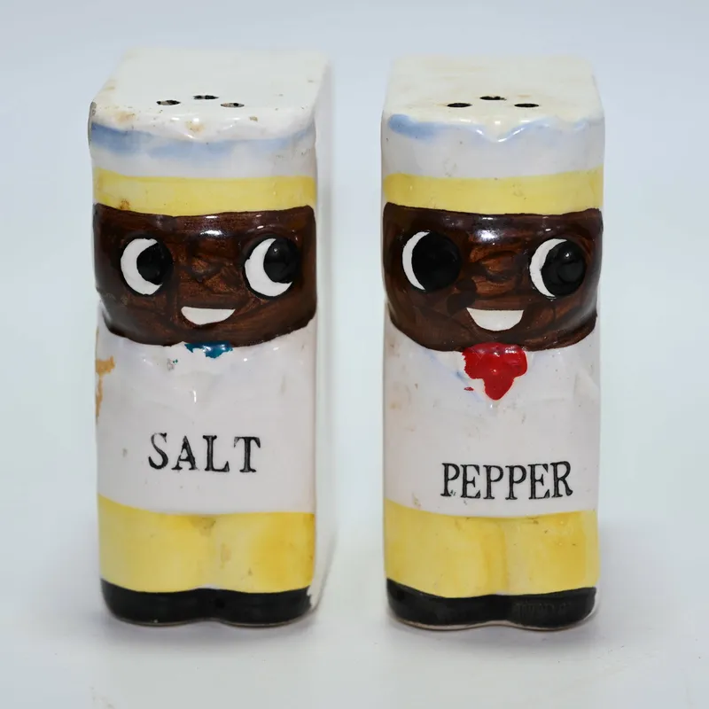Salt and Pepper Book Form Shakers - Black Americana from auction in Winnetka, Illinois