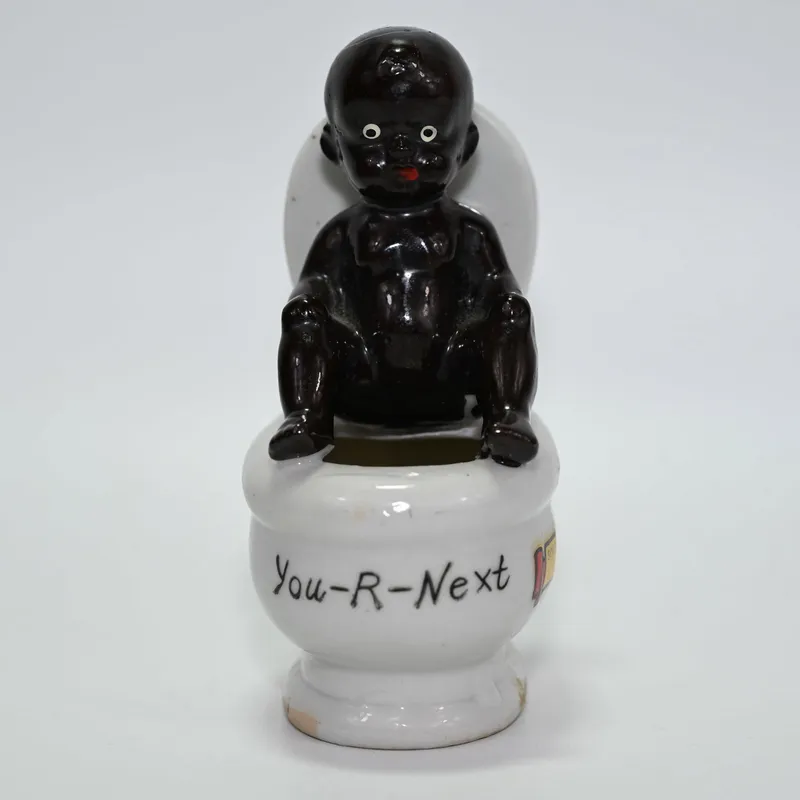 Boy on Toilet You-R-Next - Black Americana from auction in Winnetka, Illinois