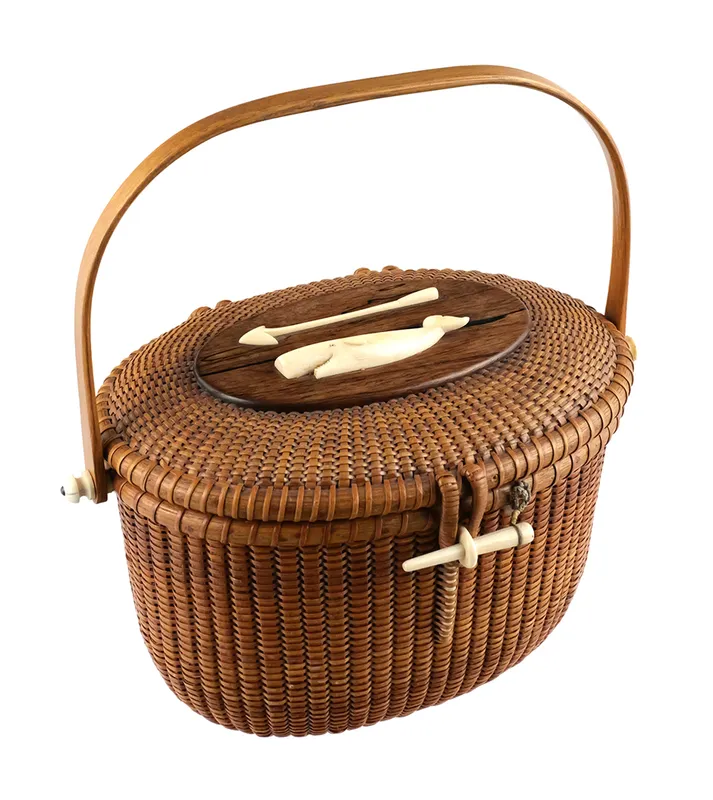 Stephen Gibbs Nantucket Basket w 1962 Letter from auction in Clearwater, Florida