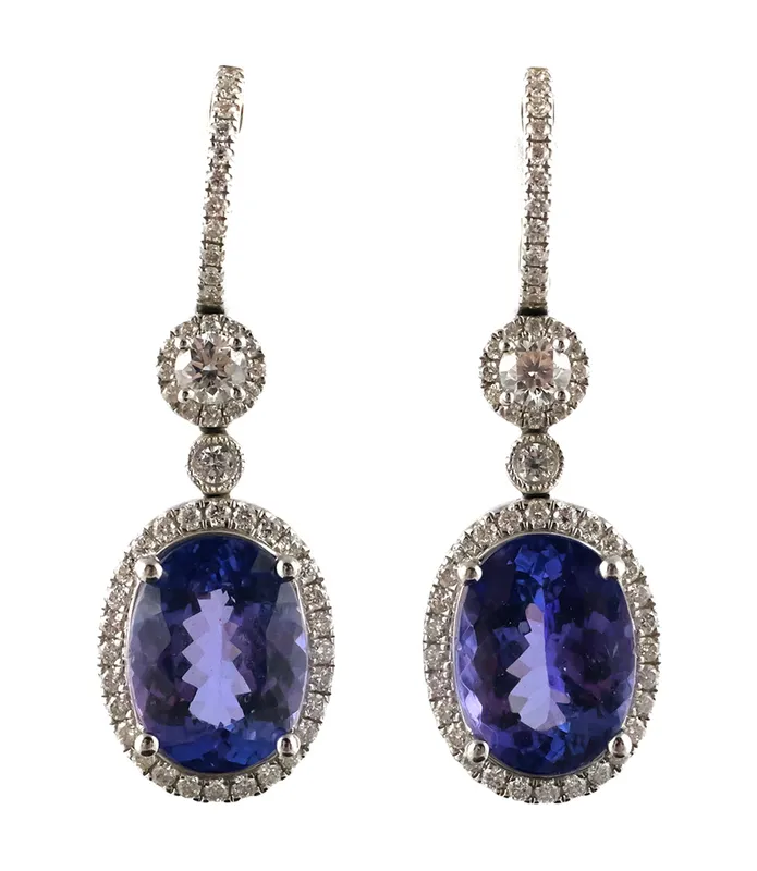 18k Gold Tanzanite & Diamond Earrings from auction in Clearwater, Florida