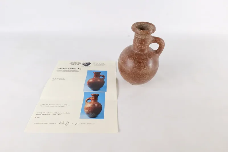 Ancient Phoenician Pottery Jug from auction in Williamstown, New Jersey