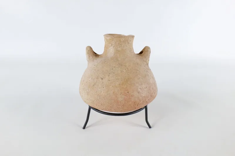 Ancient Terra Cotta Double Handled Amphora/ Aryballos Vessel from auction in Williamstown, New Jersey