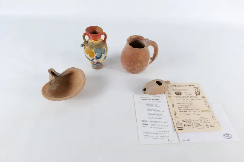 Lot of Early Terra Cotta Pottery from auction in Williamstown, New Jersey