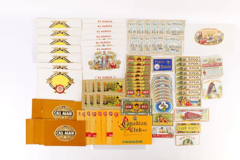 Lot of 100+ Vintage Cigar Labels from auction in Williamstown, New Jersey