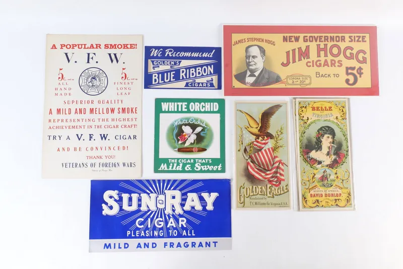 Lot of Cigar Signs from auction in Williamstown, New Jersey