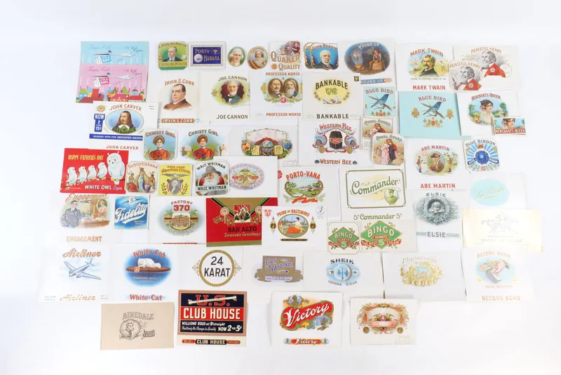 Lot of 100+ Vintage Cigar Labels from auction in Williamstown, New Jersey