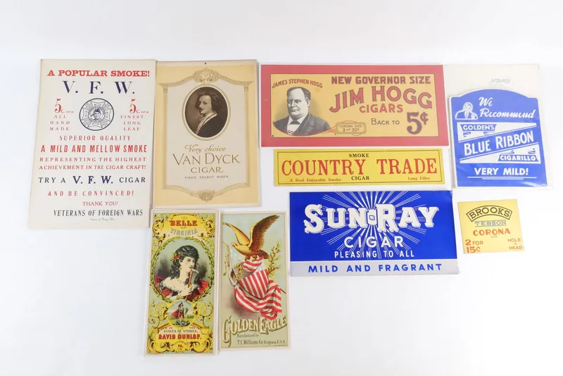 Lot of Cigar Signs from auction in Williamstown, New Jersey