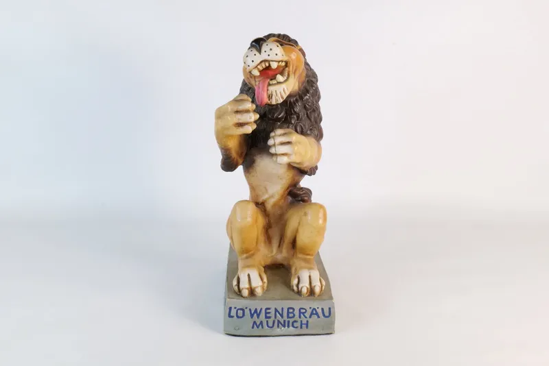Vintage Lowenbrau Munich Beer Lion Bar Back Statue/Display from auction in Williamstown, New Jersey