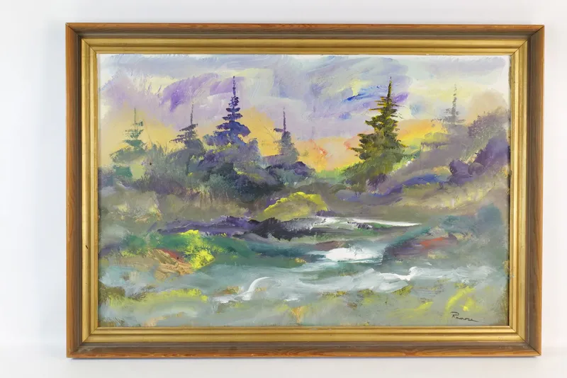 Oil on Board - Landscape from auction in Williamstown, New Jersey