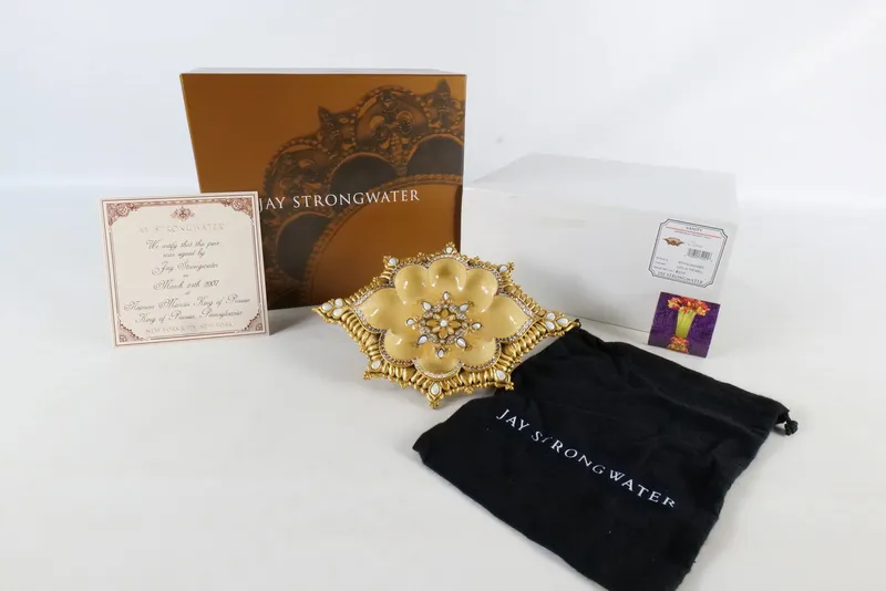 Jay Strongwater Clara Arabesque Trinket Tray - Signed from auction in Williamstown, New Jersey