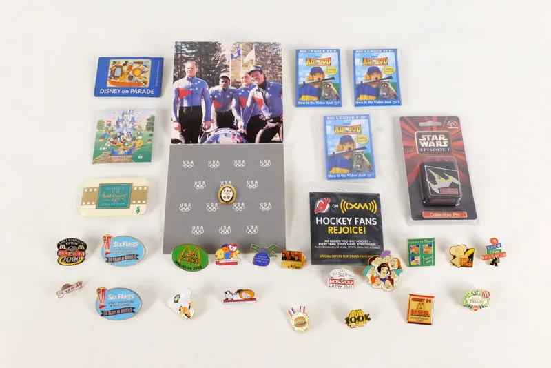 Lot of Disney and Other Various Pins and Collectibles from auction in Williamstown, New Jersey