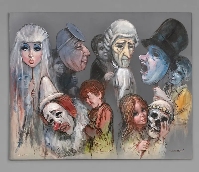 Original Barry Leighton-Jones 'Mascarade' Painting from auction in Bogart, Georgia
