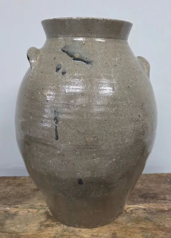 Early Alabama-Daniel Cribs 3gal Salt Glazed Jar from auction in Bogart, Georgia
