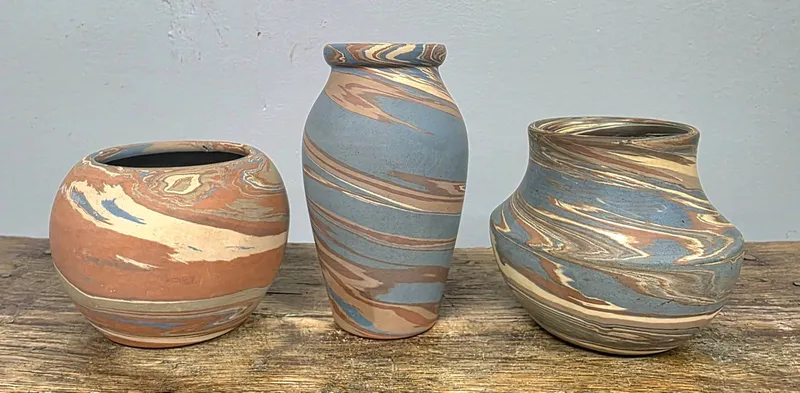 Niloak Pottery Lot of 3 from auction in Bogart, Georgia