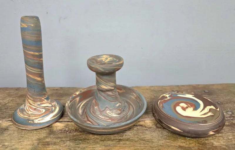 Niloak Swirl Pottery Lot of 3 from auction in Bogart, Georgia