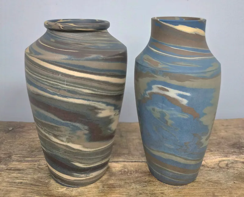 Niloak Swirl Pottery Vase Lot of 2 from auction in Bogart, Georgia
