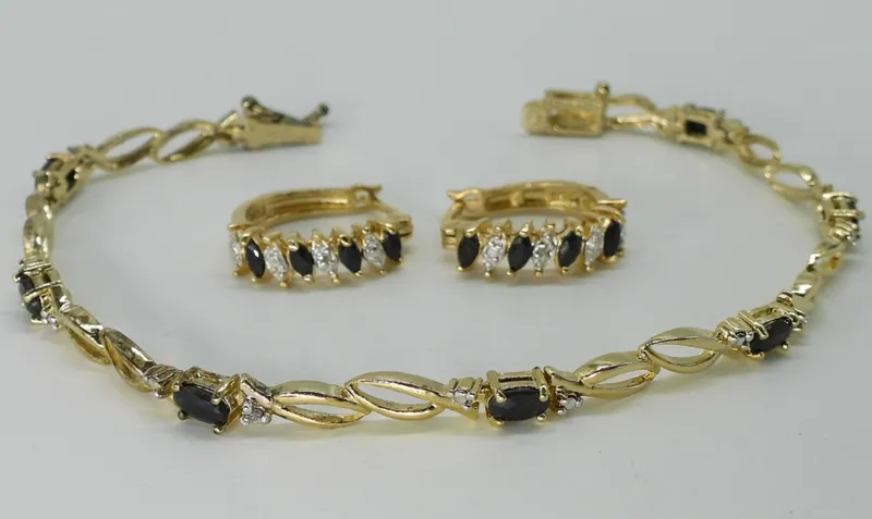 Gold-Tone Sterling Bracelet & Earrings Set from auction in Ottawa, Ohio