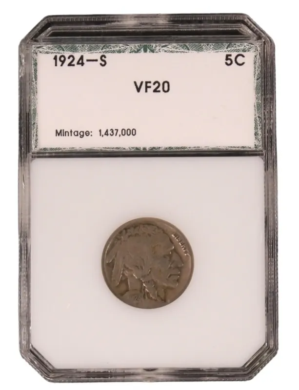 1924-S Buffalo Nickel VF20  PCI from auction in Ottawa, Ohio