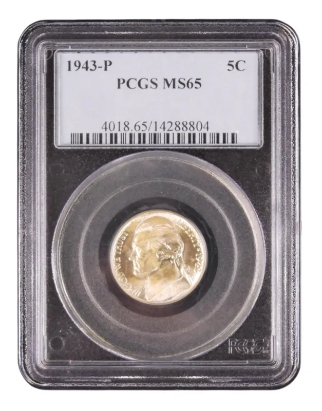 1943-P Jefferson Nickel MS65 PCGS from auction in Ottawa, Ohio