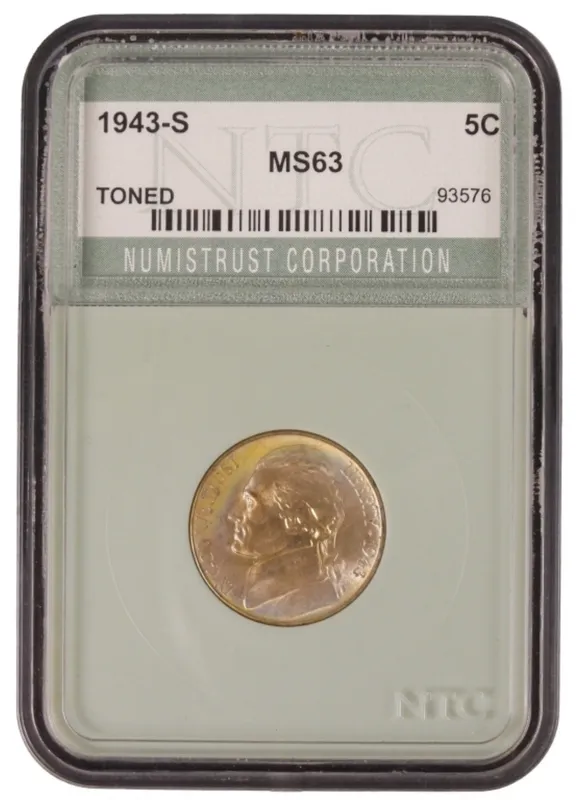 1943-S Jefferson Nickel MS63 NTC from auction in Ottawa, Ohio