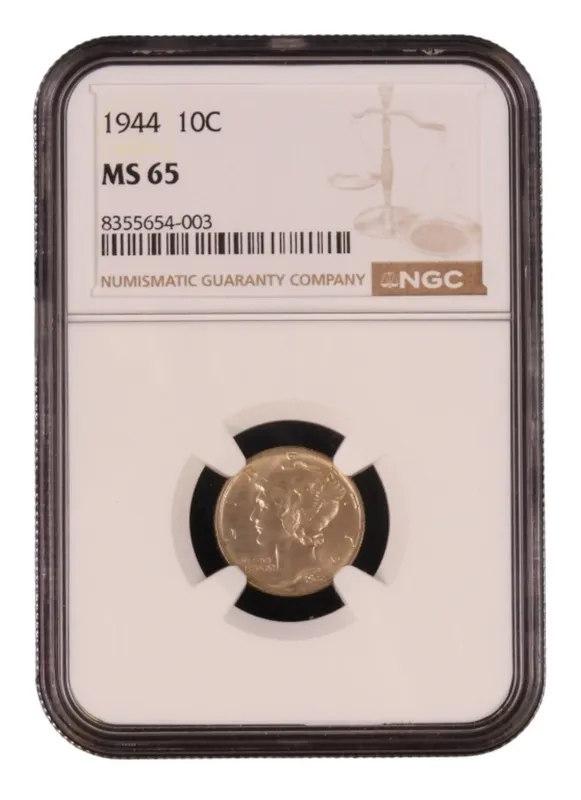1944 Mercury Dime MS65 NGC from auction in Ottawa, Ohio
