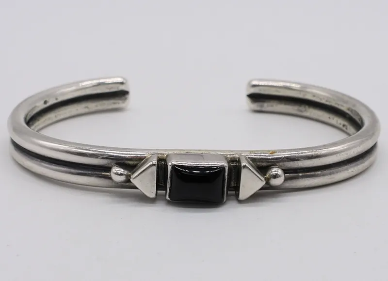 Andy Cadman, Navajo 925 & Black Onyx Cuff from auction in Ottawa, Ohio