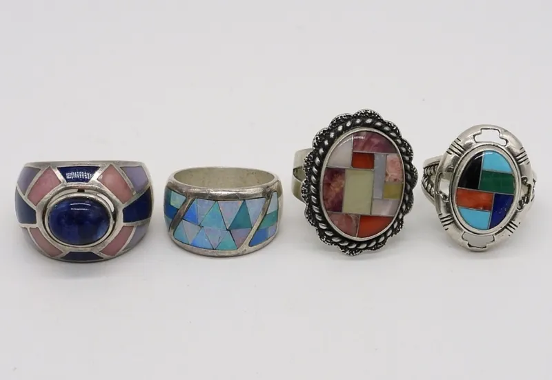 Carolyn Pollack & DTR 925 Inlay Rings from auction in Ottawa, Ohio