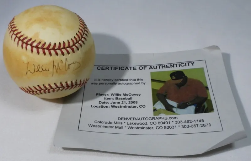 2008 Willie McCovey Signed Baseball from auction in Ottawa, Ohio