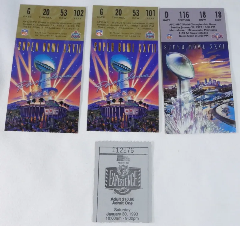Super Bowl XXVII & XXVI Tickets & Experience Pass from auction in Ottawa, Ohio