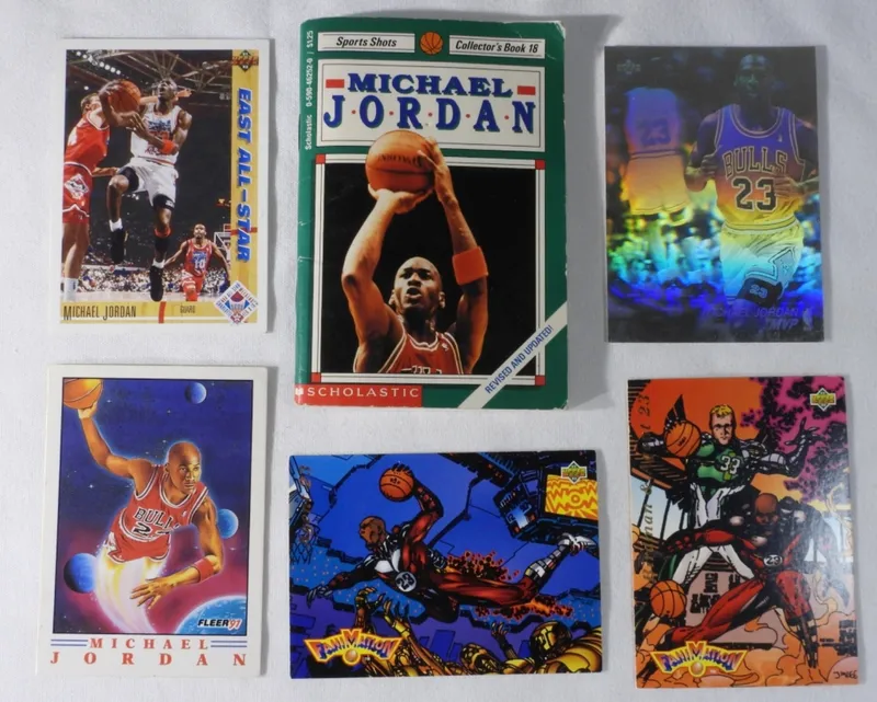 1990s Michael Jordan Trading Cards & Book from auction in Ottawa, Ohio